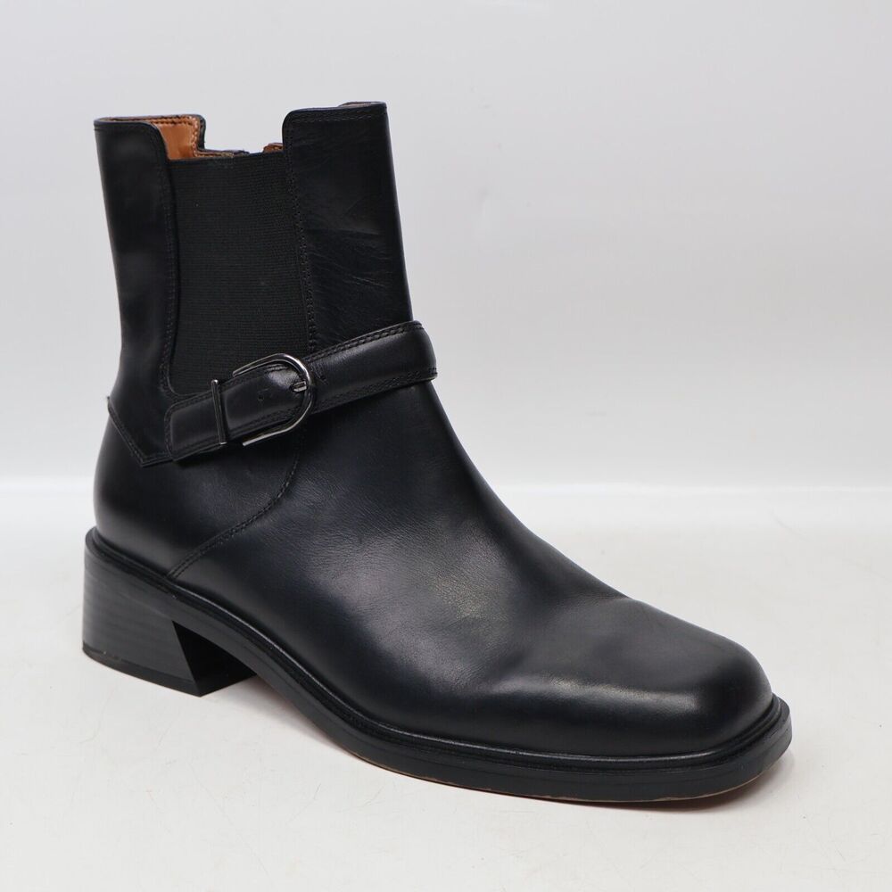 Franco Sarto Women's Gratia Block Heel Round Toe Chelsea Bootie, Black, 9US/40EU - Picture 3 of 10
